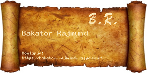 Bakator Rajmund névjegykártya